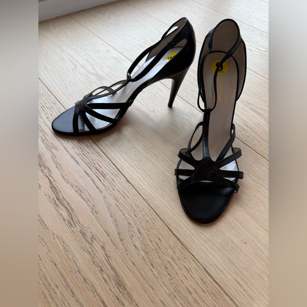 Vintage Kenneth Cole Leather Strappy Heels Black | Made in Italy | NWT | Size 9 - Picture 8 of 9